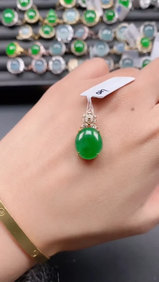 银S925镶嵌戒指翡翠111