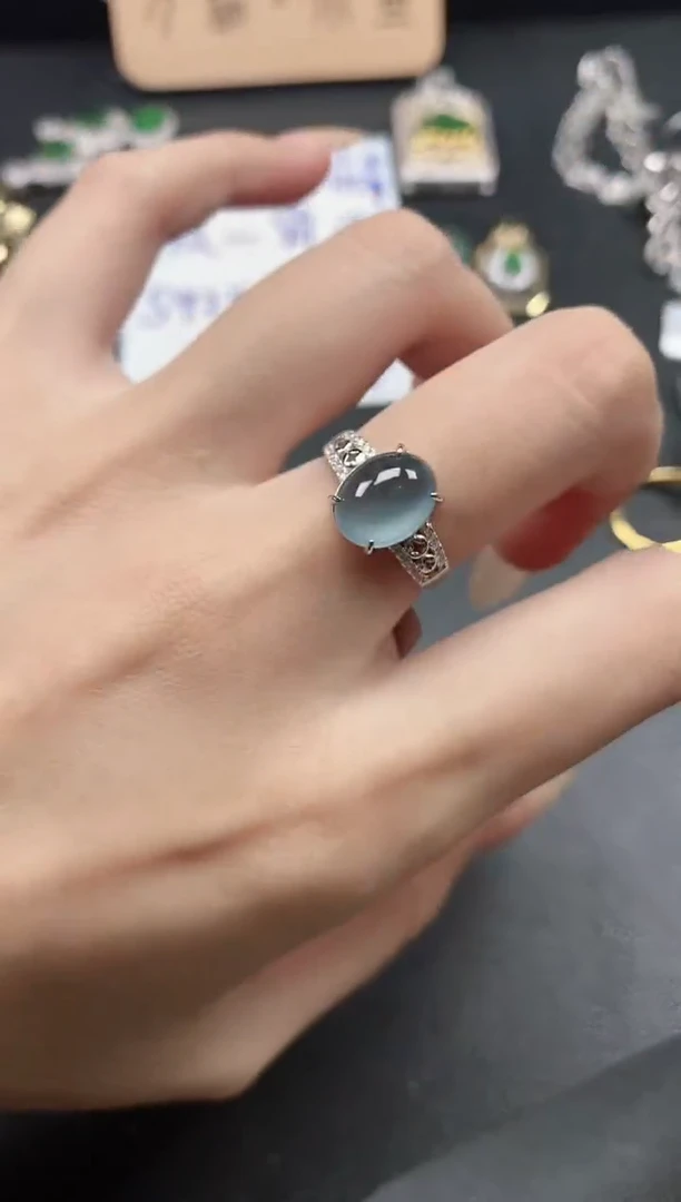 银S925镶嵌戒指翡翠51151