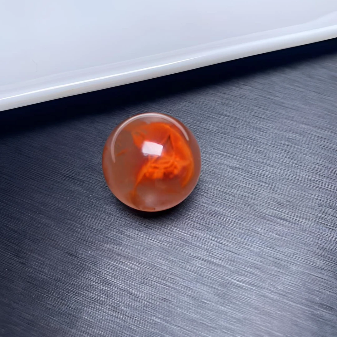 南红冰飘花大圆珠卡20.6mm文玩配饰锁骨珠