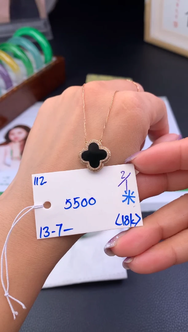 吊坠(赠链)18K金镶嵌翡翠假一赔三 挂件