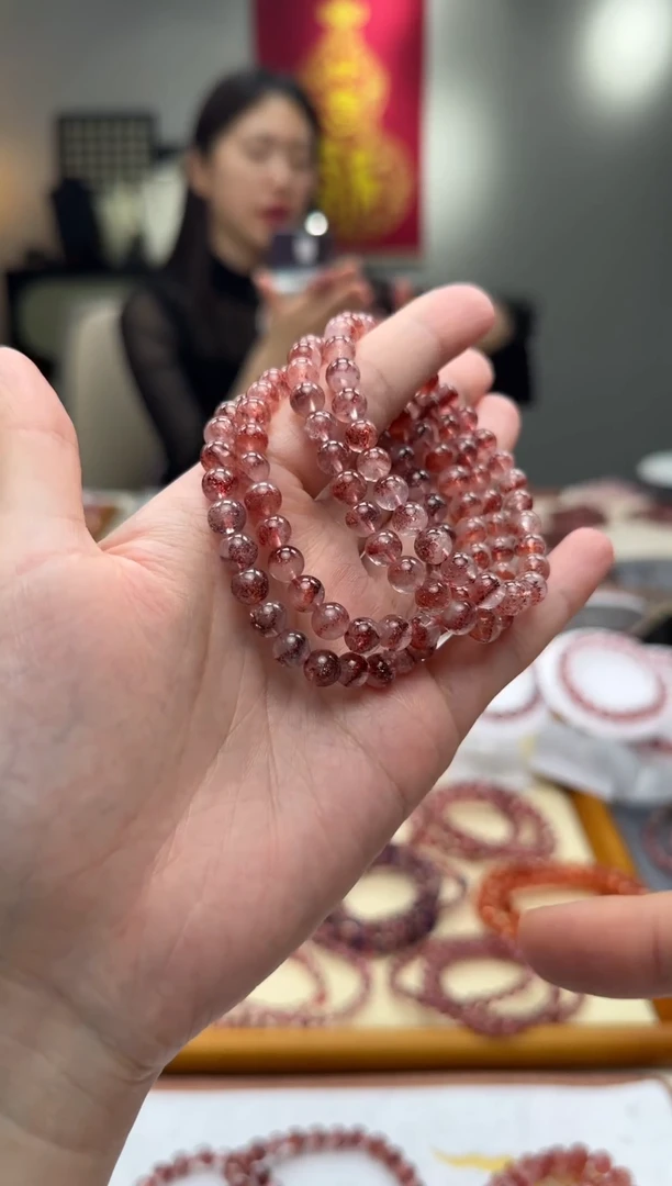 未镶嵌手串水晶金草莓 多样性发一