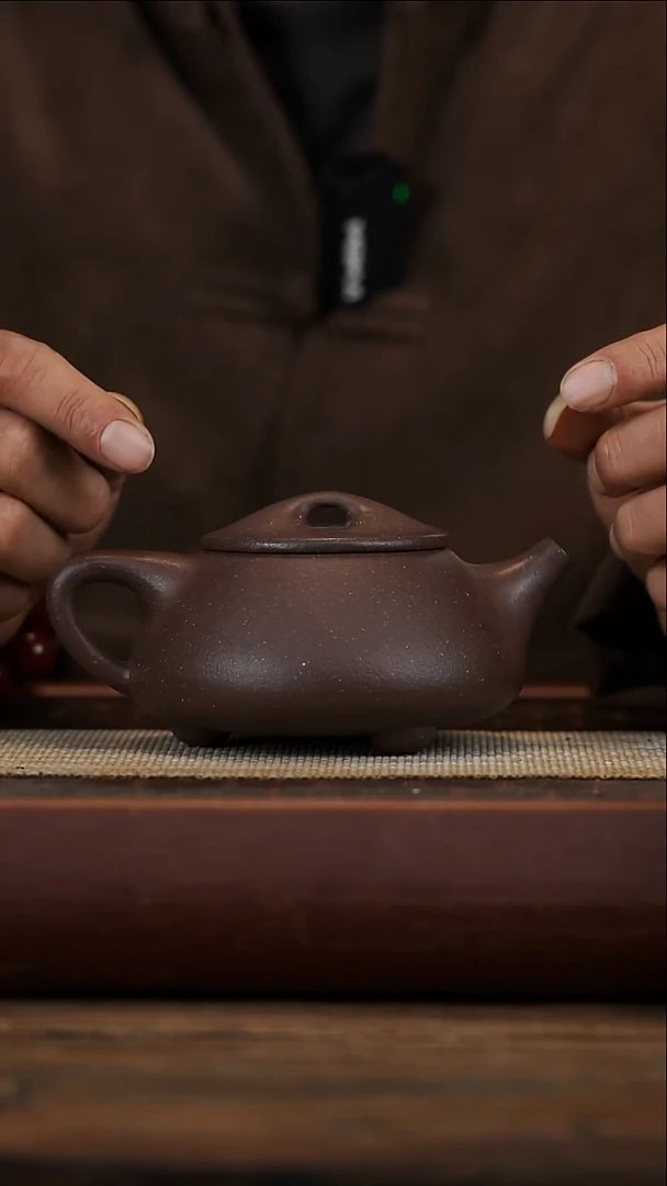 茶壶紫砂紫泥石瓢微瑕