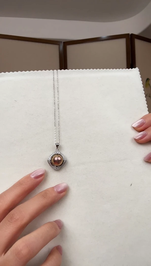 吊坠(赠链)银S925镶嵌淡水珍珠银款淡水紫珠怪色吊坠