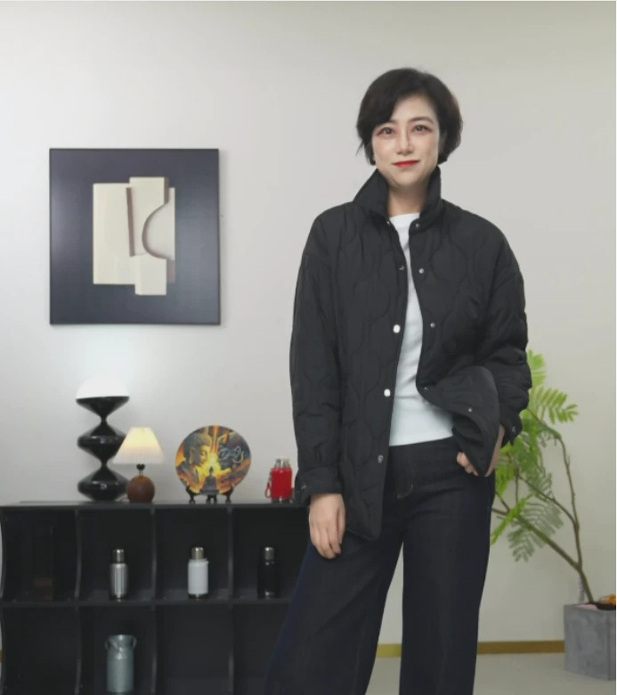 【U.M】北海道初雪翻领音浪绗缝驼绒棉服保暖外套