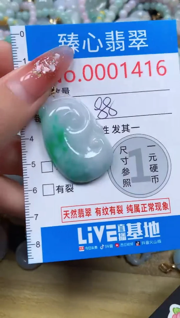 翡翠未镶嵌颈饰含绳0001416