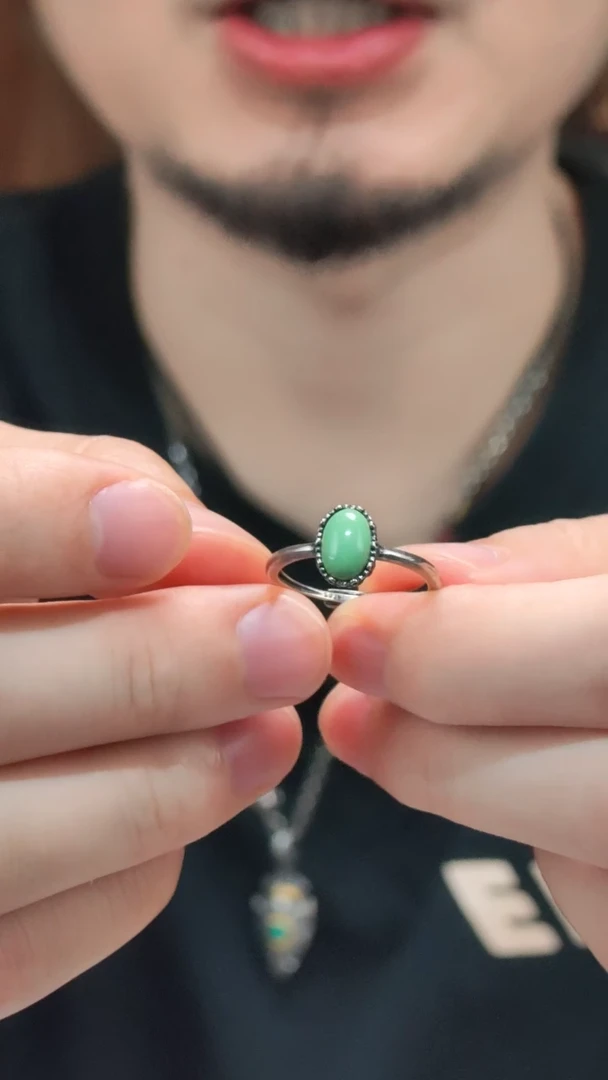 绿松石银S925镶嵌戒指S925银02绿松石戒指念一