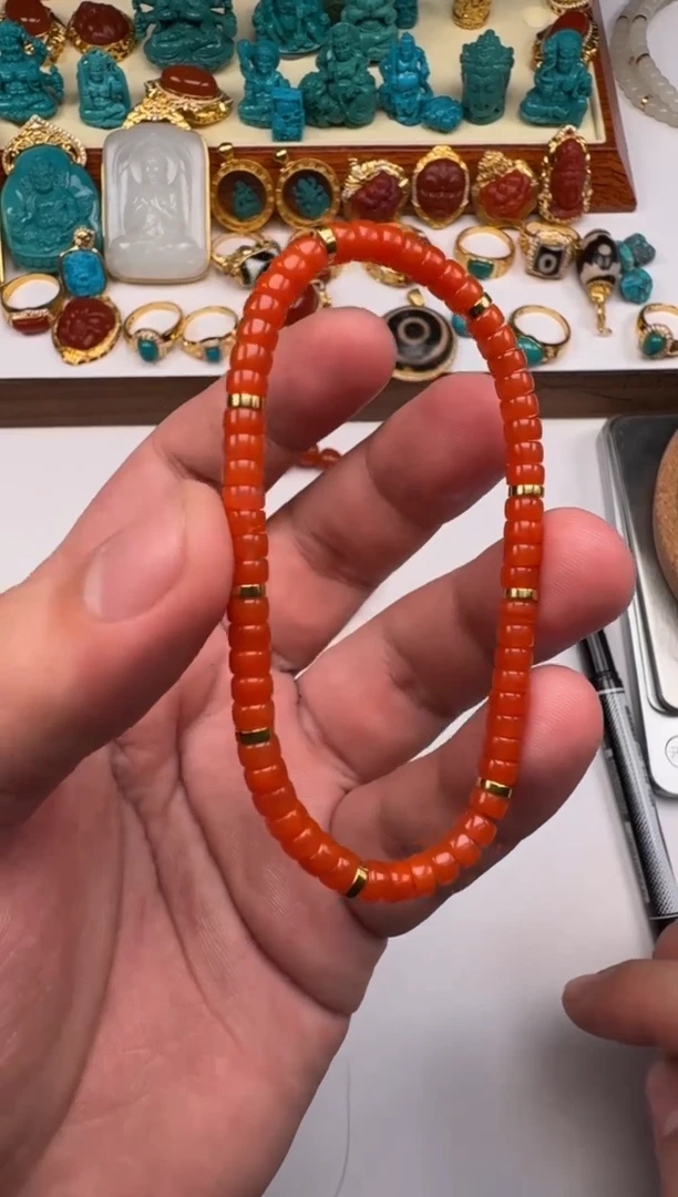 18K金镶嵌手串手串南红玛瑙快***～111111