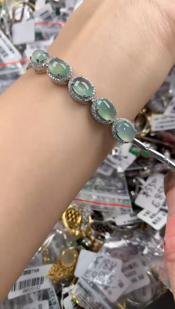 银S925镶嵌戒指翡翠333   3