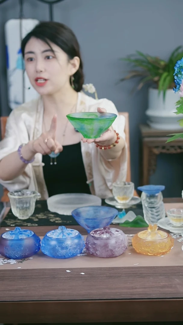 茶盏古法琉璃绿色建盏