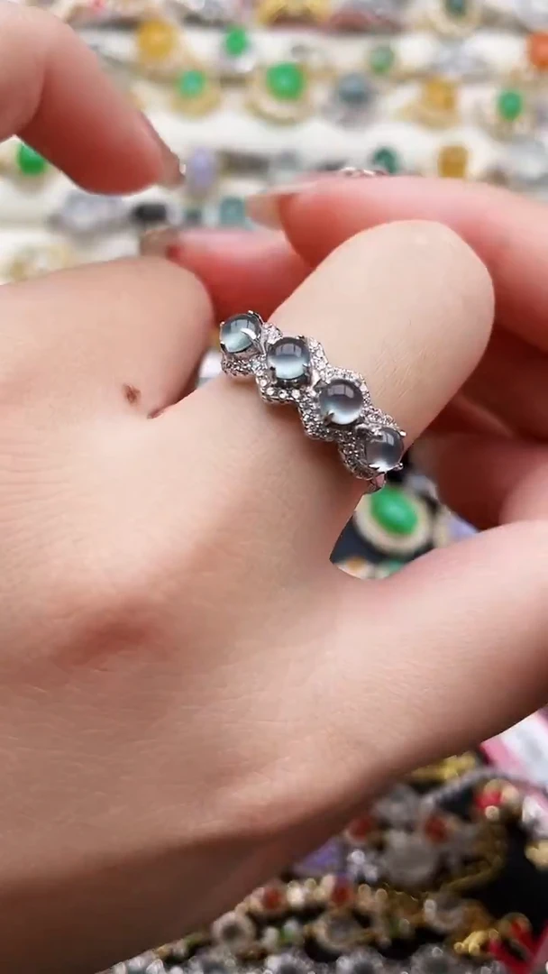 银S925镶嵌戒指翡翠40