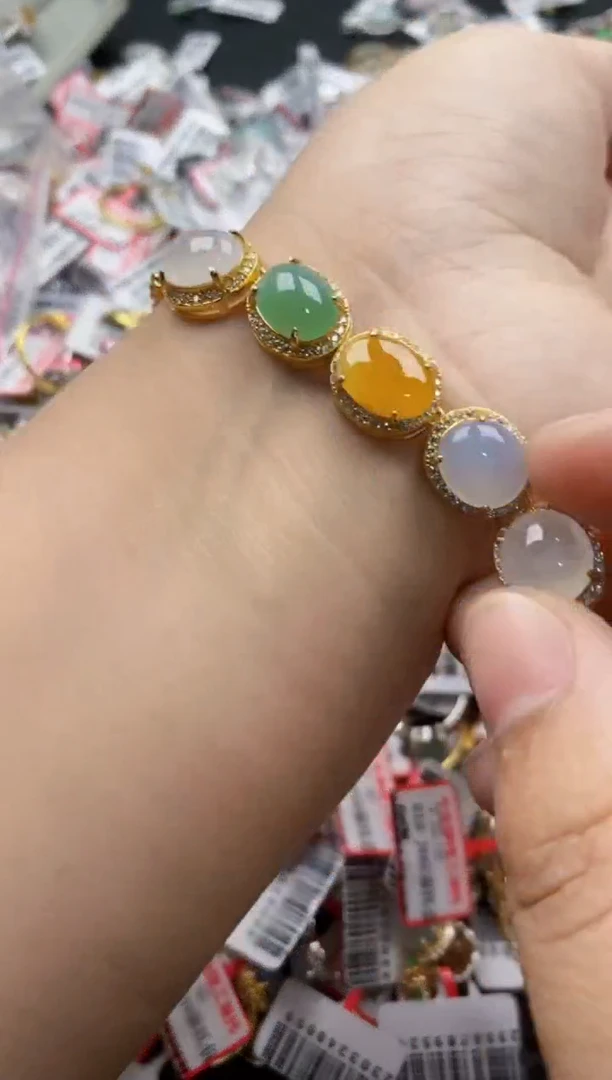 翡翠戒指银S925镶嵌8888---6