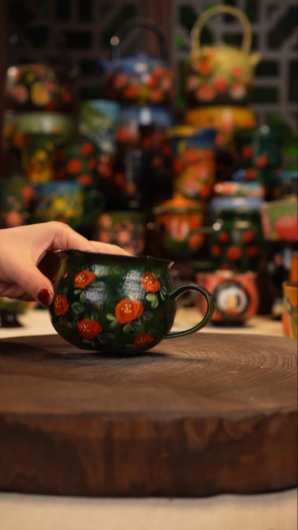 紫砂油画釉下彩手绘