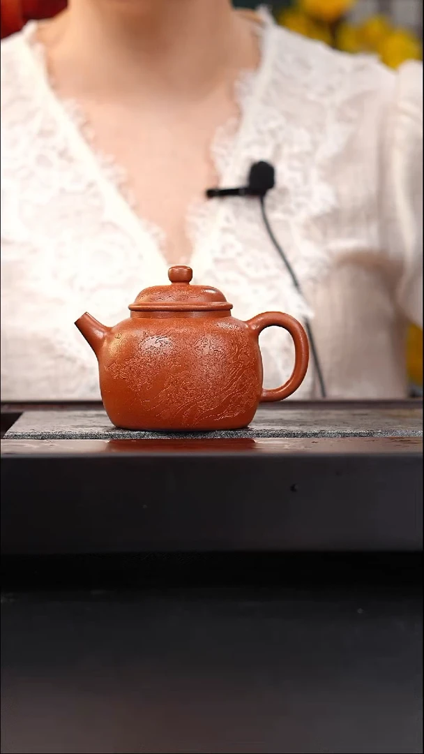 茶壶紫砂陈鹏欢全手工铁芯朱泥百纳刻绘悟空190cc