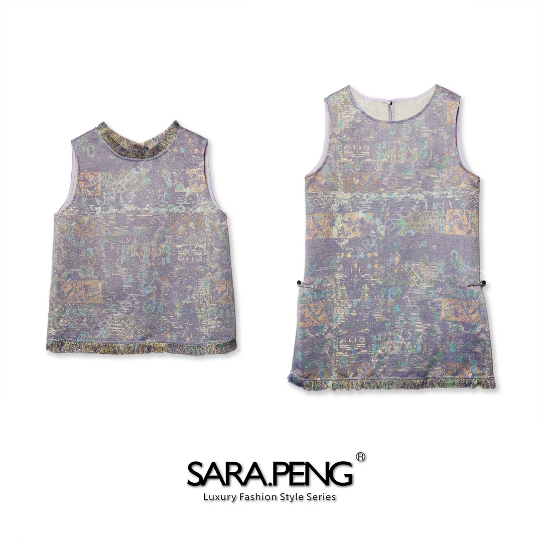 S.P云梦仙境｜重工麻感金线流苏无袖上衣短裤｜精心裁剪｜收腰显瘦