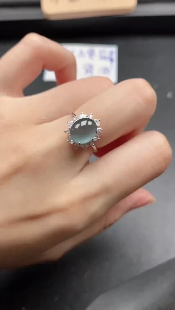 翡翠戒指银S925镶嵌51511