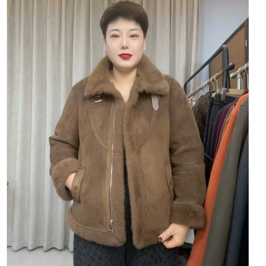 冬季百搭休闲大码毛毛外套25910款