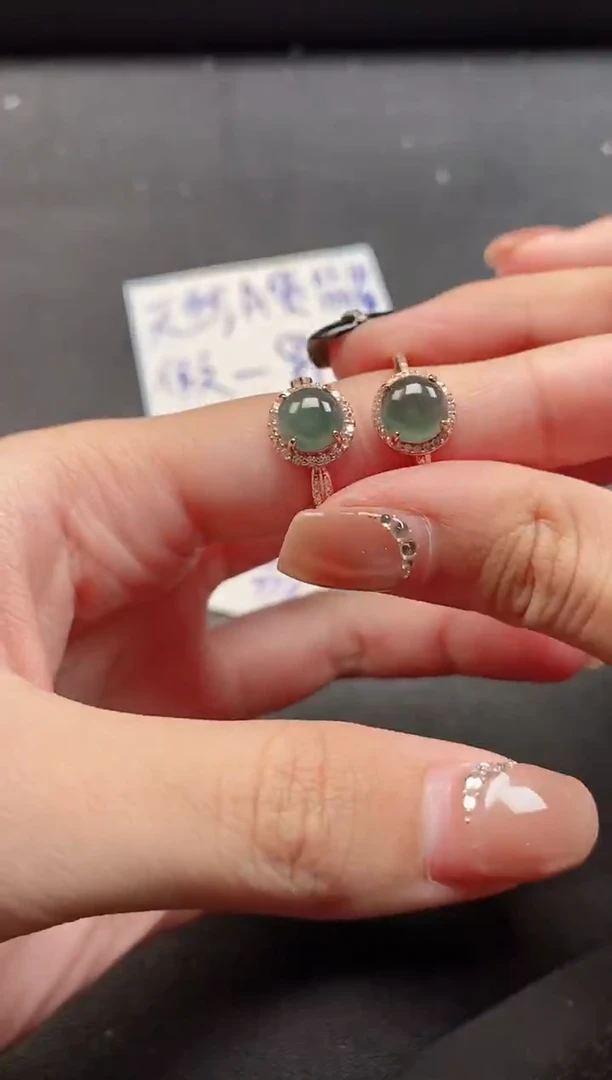 银S925镶嵌戒指翡翠51511