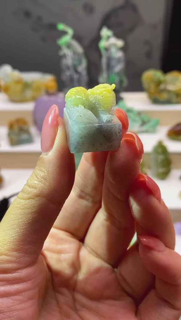 未镶嵌挂件翡翠紫***6翡翠黄翡印章