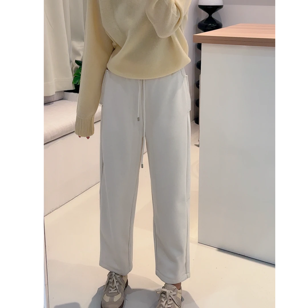 仓美美女装-《小耳朵》抽绳设计直筒休闲裤（卡码推荐拍大！）