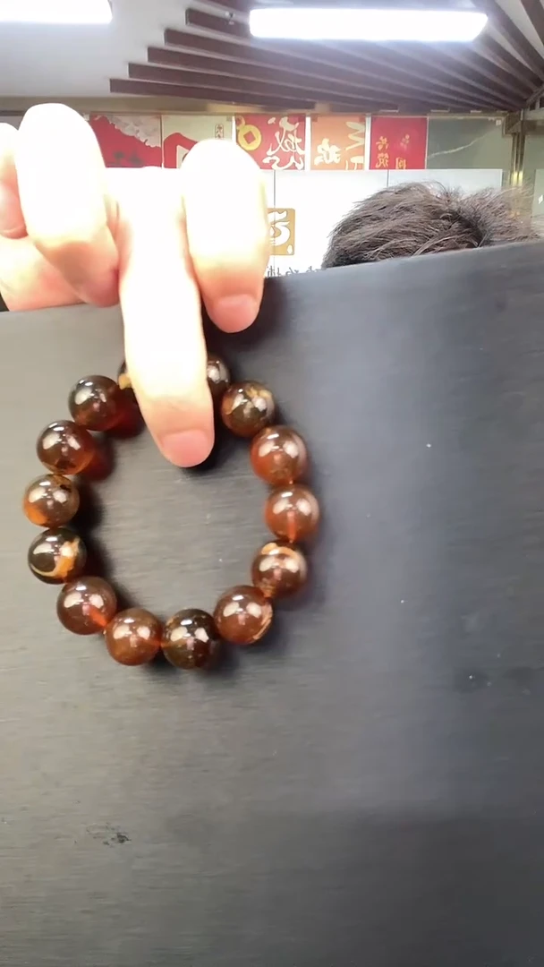 未镶嵌琥珀手链猪油蜜手串15mm 多样性发其一