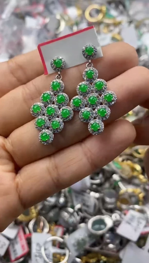 银S925镶嵌戒指翡翠222               9