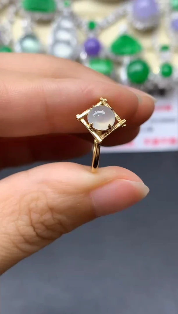 18K金镶嵌戒指翡翠453-中国好珍宝