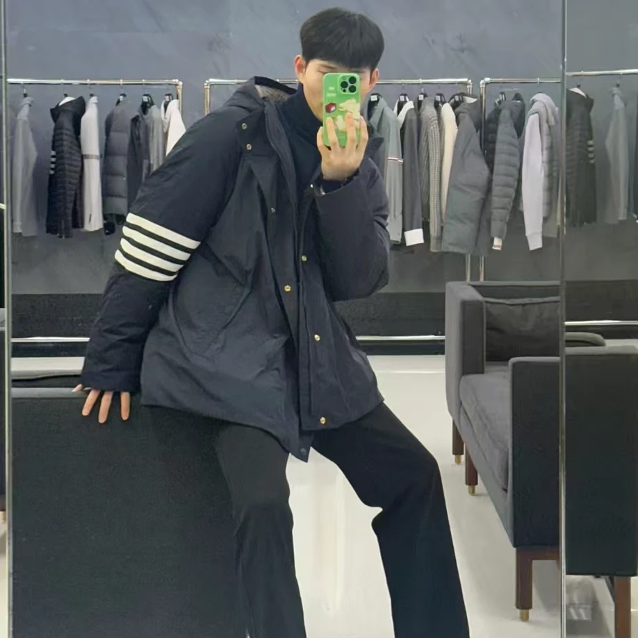 【焱】新款男女明星同款T家风鸭绒填充羽绒服（常规长）2506