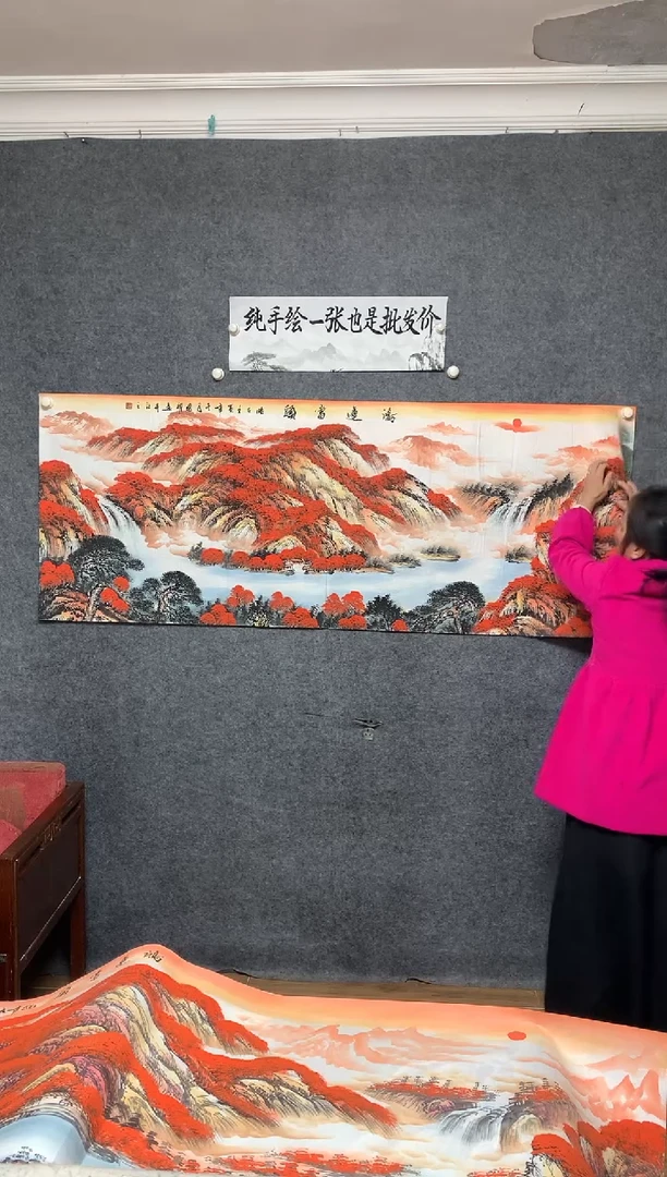 国画8  鸿运当头周国耀纯手绘画作尺寸180*70