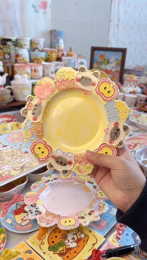 摆件陶景德镇陶瓷手绘微瑕