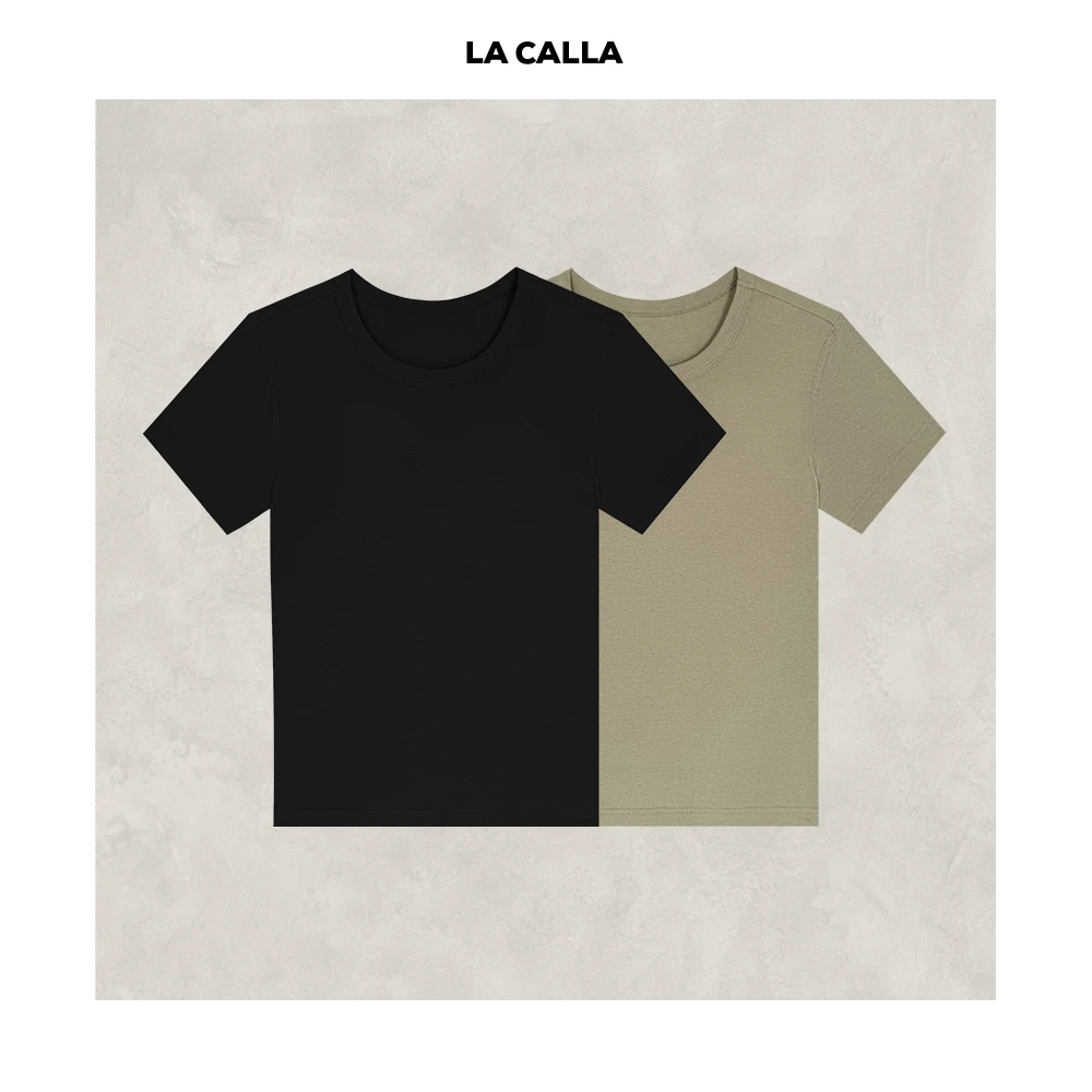 LA CALLA明缝鹅蛋t日系极简短袖T恤OY51-1962