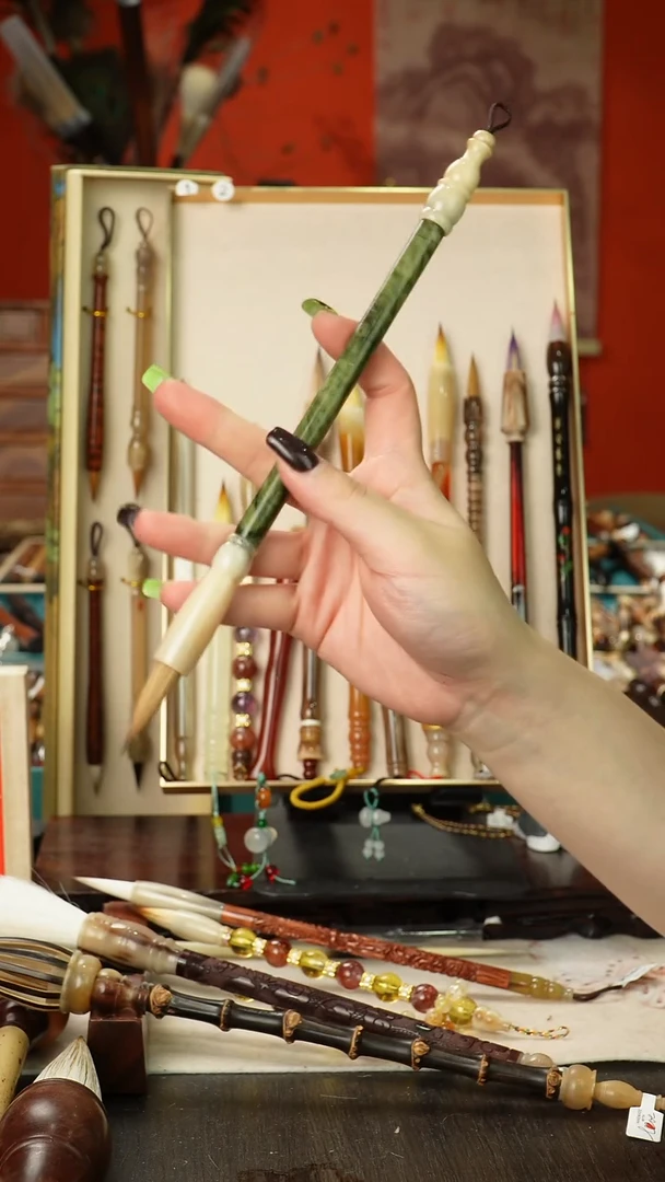 孤品高货毛笔链接 清水试笔 蘸墨不退