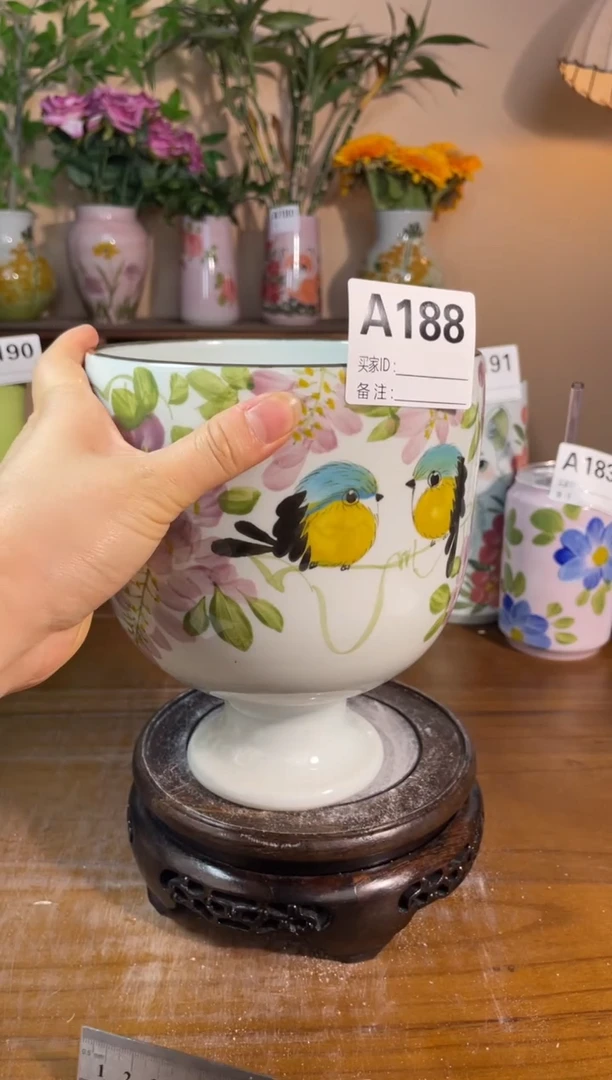 瓶景德镇手绘陶瓷花瓶  无孔