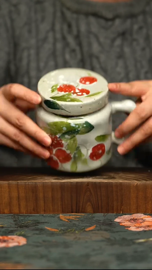 杯釉下彩手工手绘同款陶器