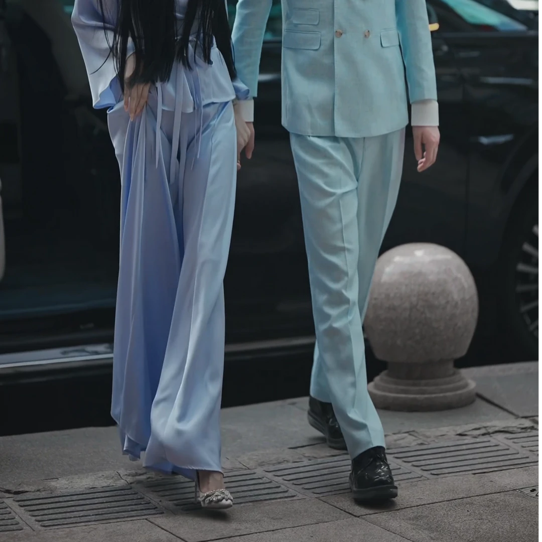 魏元高定/灰紫罗兰休闲国风半身裙-0982