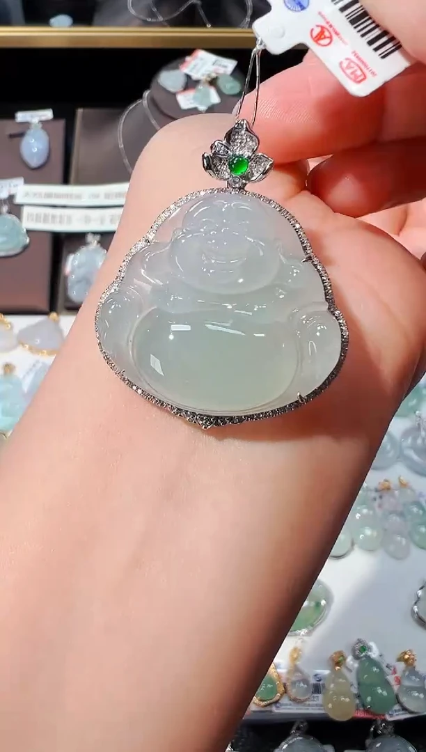 【闪购商品】翡翠吊坠(不含链)18K金镶嵌佛公吊坠976