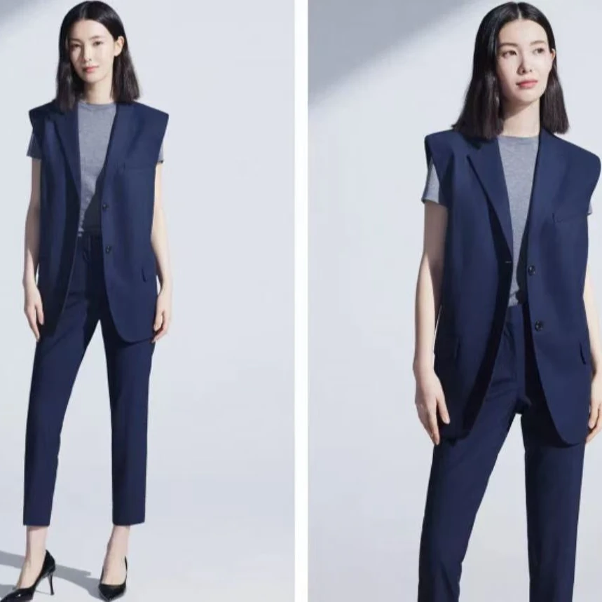 【远哥专属】春季新款女士纯色无袖西装马甲-S13374