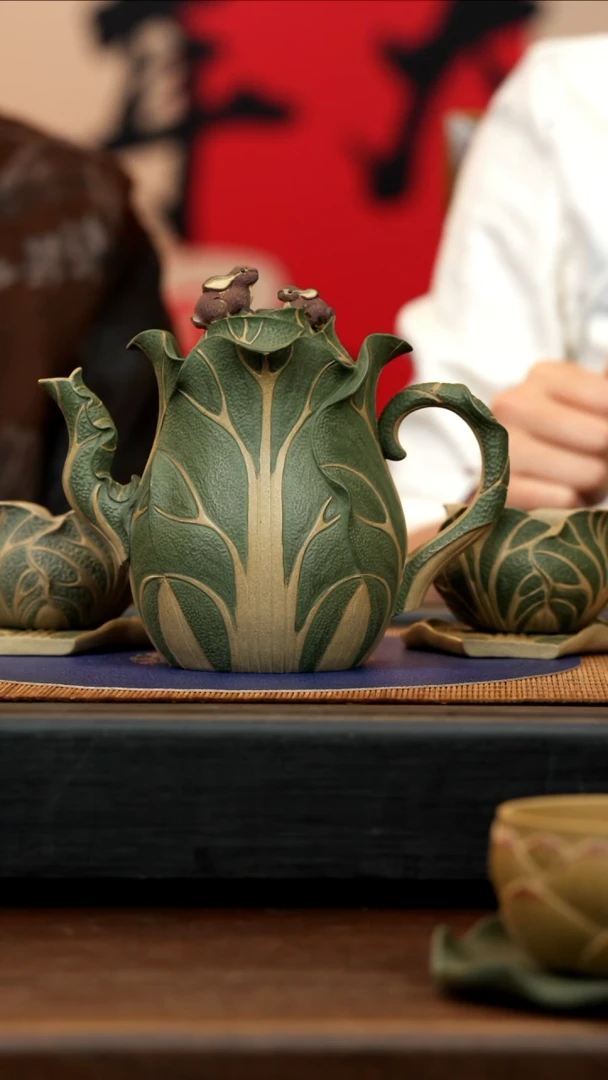 【闪购商品】紫砂茶壶GJF 青灰段 坐地生财套组 500cc