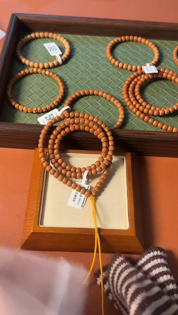 手串橄榄核【168】5.9mm老挝核尖老型108、正三花