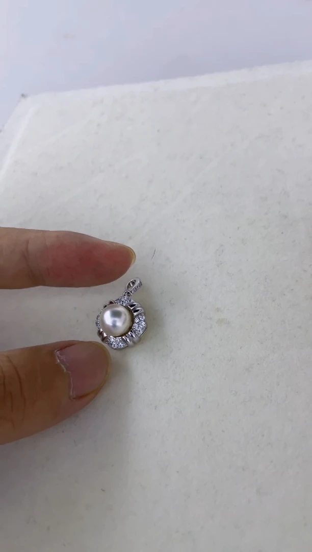海水珍珠银S925镶嵌颈饰吊坠9