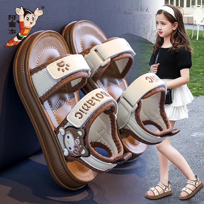 阿童木女童凉鞋2025新款夏季时尚洋气公主鞋儿童软底防滑凉拖女孩