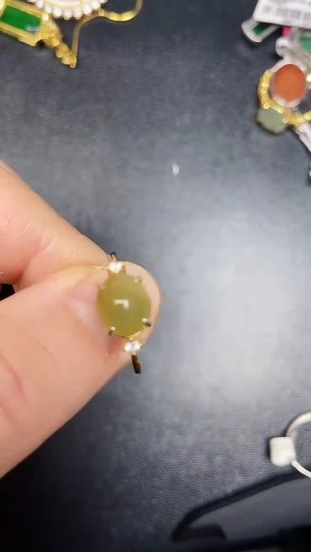 银S925镶嵌戒指翡翠7600