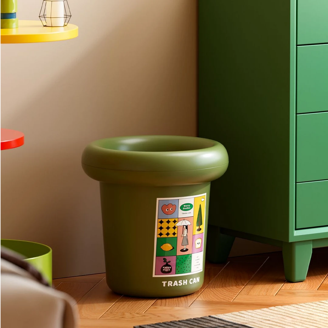 桌面垃圾桶小号迷你可爱高颜值收纳桶带压圈宿舍客厅办公室废纸篓