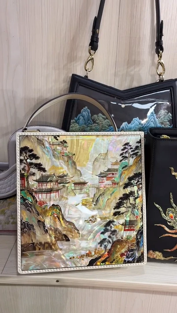 织物四*天山水螺钿