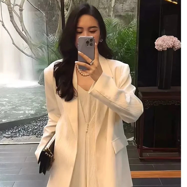 大码微胖mm春季新款高级感小香风时尚西装外套遮肉显瘦两件套装