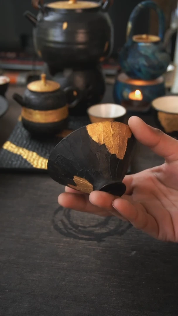 【闪购商品】其他微瑕大漆黑金杯532