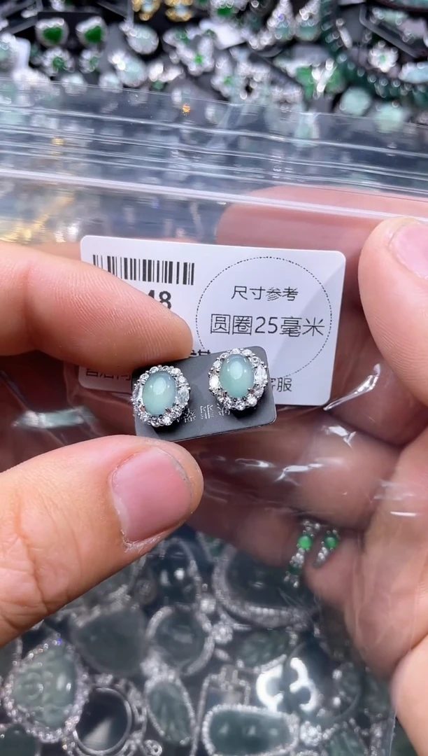 【闪购商品】翡翠颈饰未镶嵌Y148耳钉