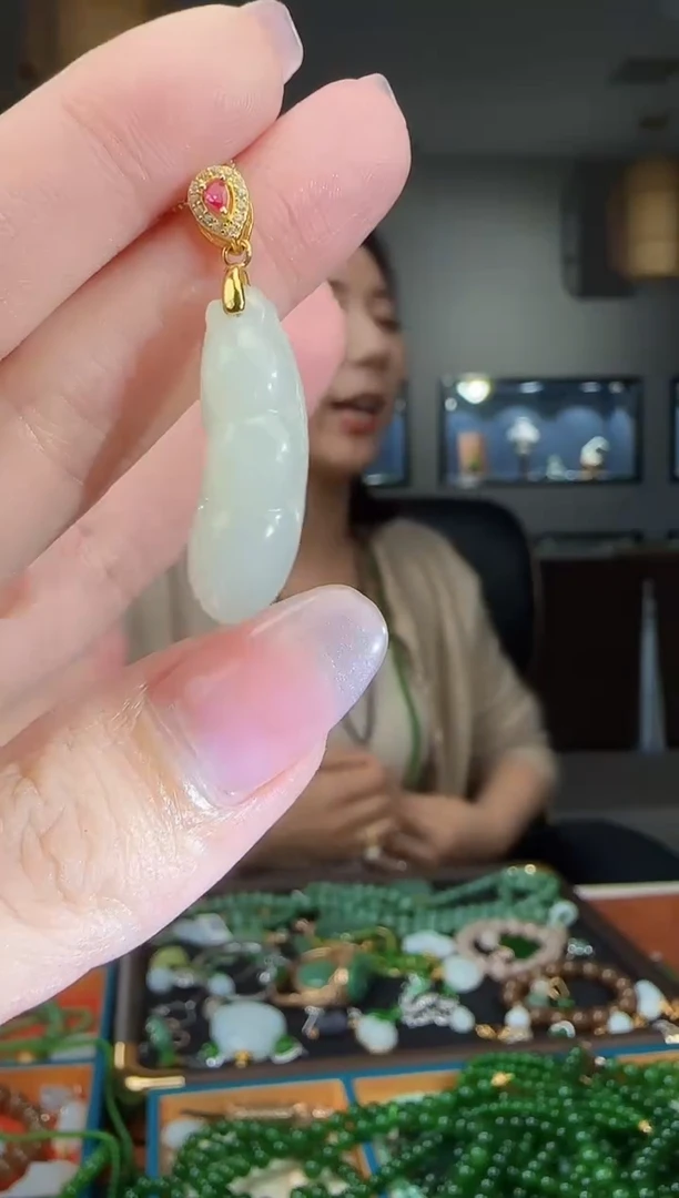 吊坠(不含链)银S925镶嵌和田玉1