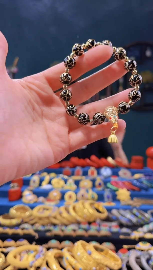 【闪购商品】景泰蓝手串1.0黑万花