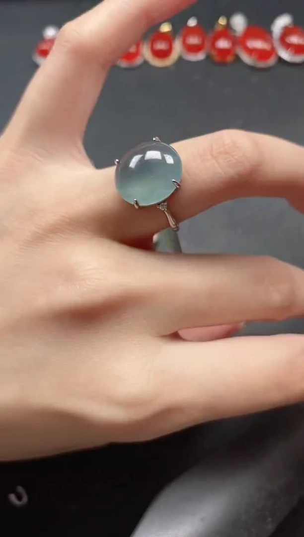 银S925镶嵌戒指翡翠51511