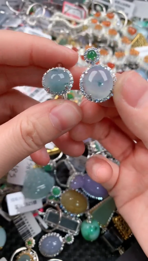 银S925镶嵌戒指翡翠777---4